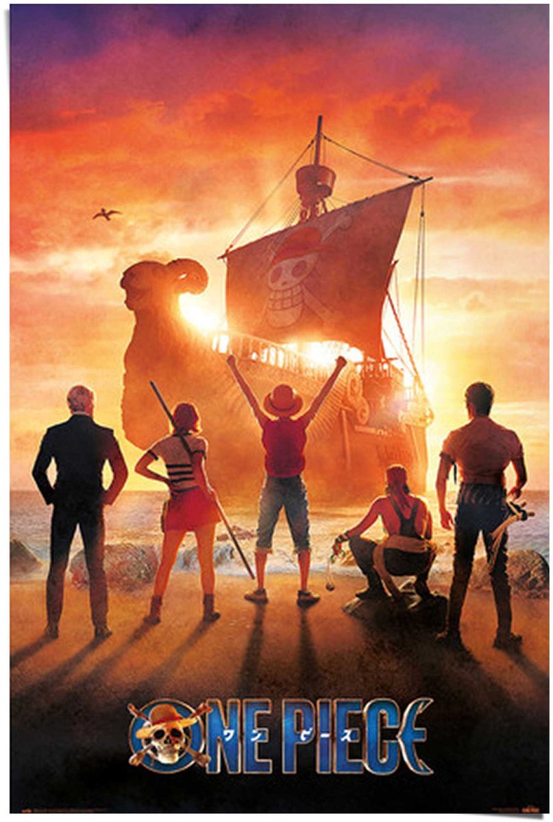 REINDERS Poster One Piece - straw hat pirates - 91,5 x 61 - Papier - REINDERS oranje