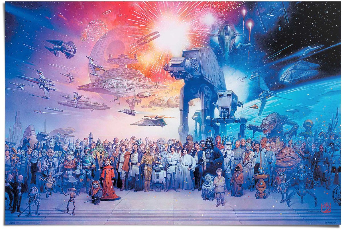 REINDERS Poster Star Wars - legacy characters episode 1-6 - 61 x 91,5 - Papier - REINDERS blauw