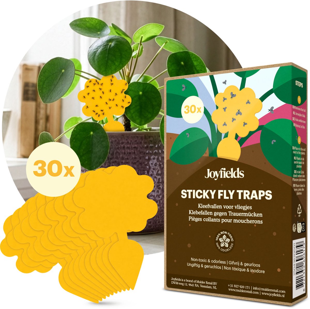 Joyfields - Vangplaten - Kleefvallen voor rouwvliegjes - 30 stuks - Effectieve Bescherming tegen Rouwmuggen - Langdurige werking