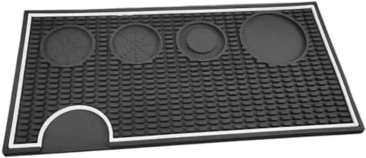 Koffiezetapparaat mat - Siliconen koffiemat - siliconen mat - afvoermat - Koffiemachine bescherming - 1 stuk - Duurzame matlet - tampermat koffiemat - 40*20cm - zwart