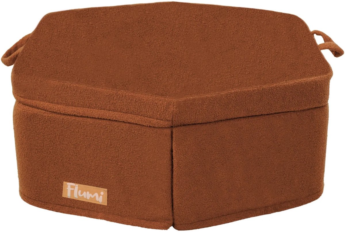 Flumi modulaire Montessori speelset - schuim speelmeubel van teddy stof voor kinderen - 6 elementen - karamelkleurig