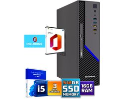 ScreenON Ultra SFF i5 Office PC - Business Office Computer | 16 GB RAM | 512GB SSD M.2 | DVD±RW | Windows 11 Pro | WiFi-Bluetooth | Inclusief Microsoft Office!