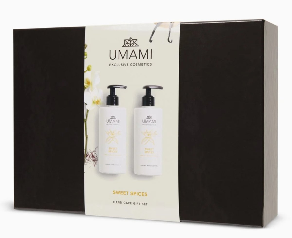 Umami Exclusive Cosmetics - Giftset vrouw - Cadeauset - Sweet Spices Hand Care - Vanille & Saffron - Cadeau