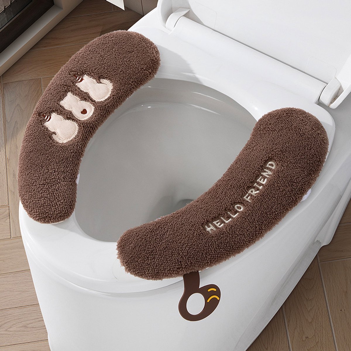 Toiletbrilhoes, geschikt voor alle seizoenen, waterdicht, zelfklevend, voor thuisgebruik, toiletbrilmat/brilhoes.