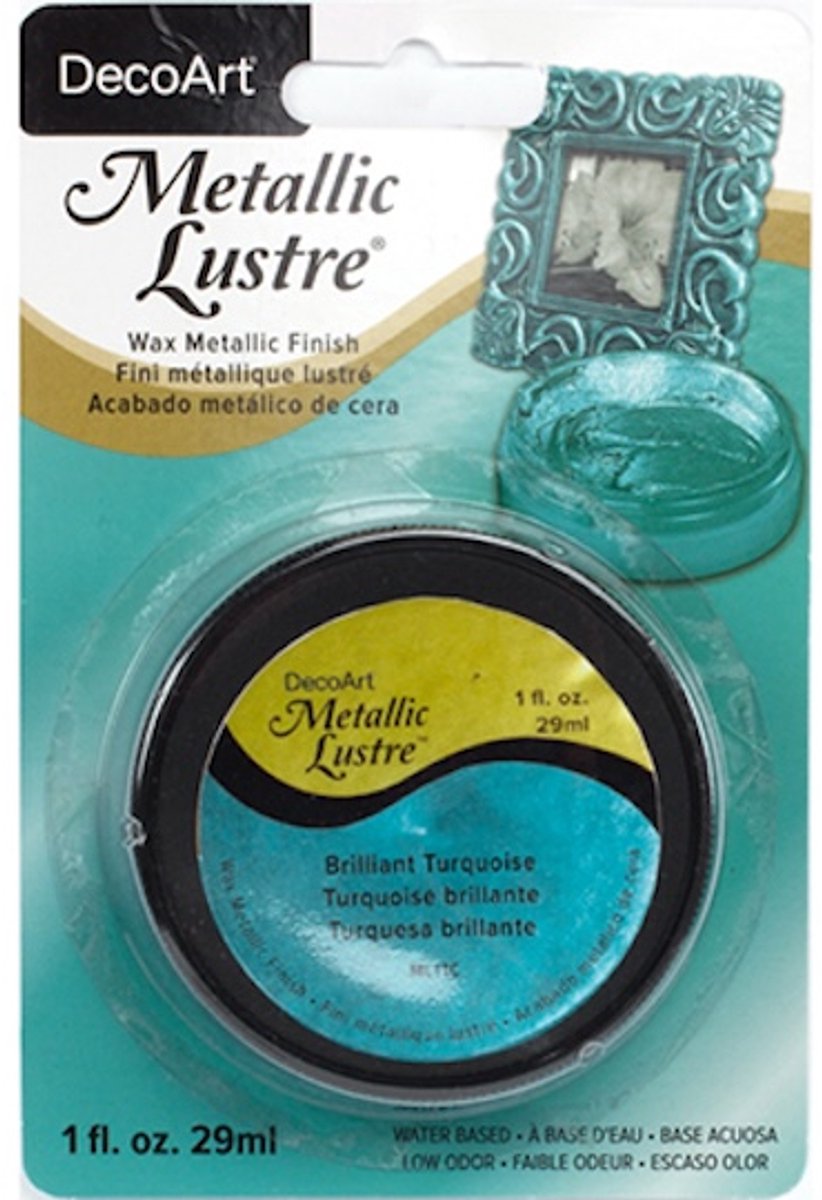DecoArt Metallic Lustre 29ml, Brilliant Turquoise