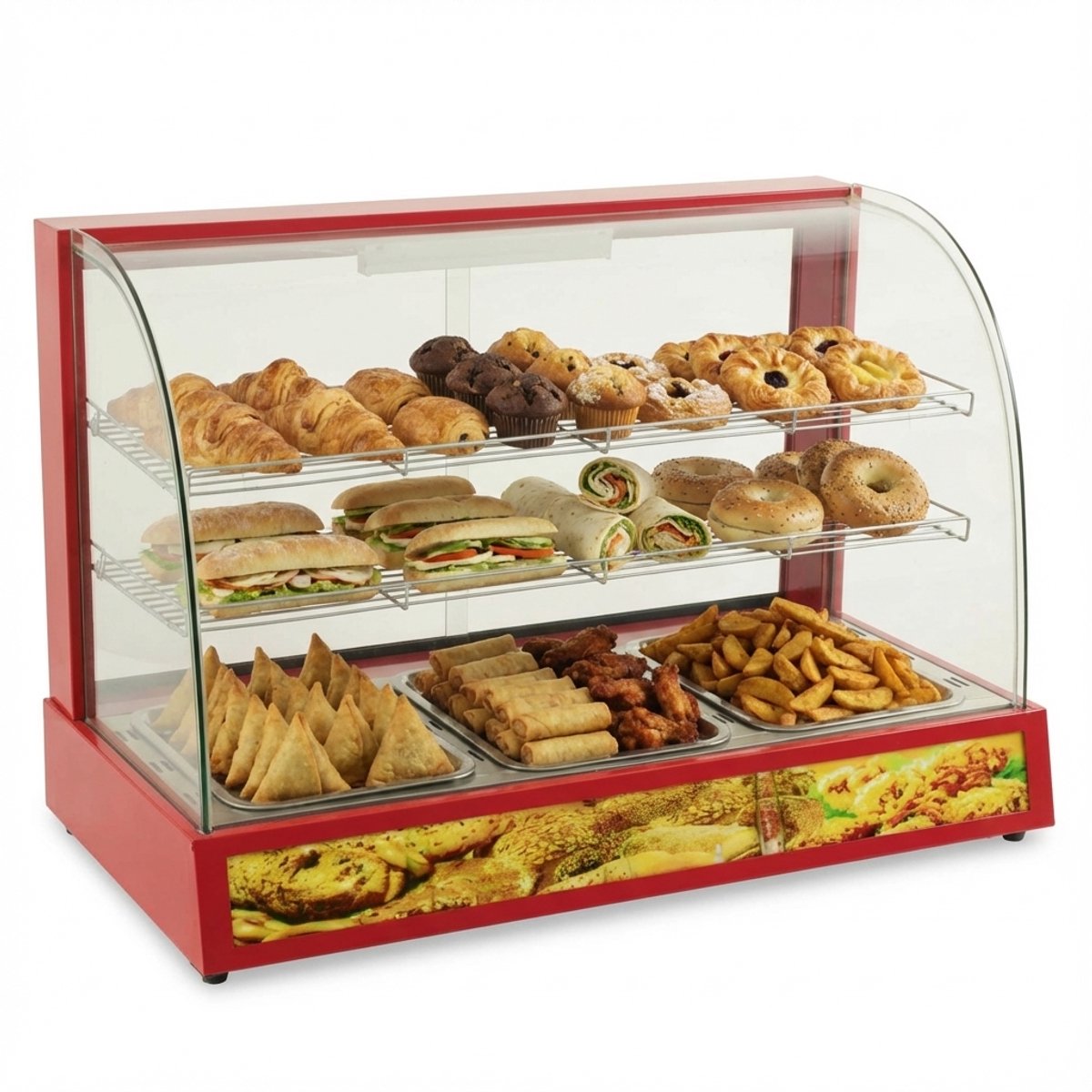 HCB® - Professionele Horeca Warmhoudvitrine - 95 cm - 230V - RVS / INOX warmhoud vitrine - 21 kg - 1923