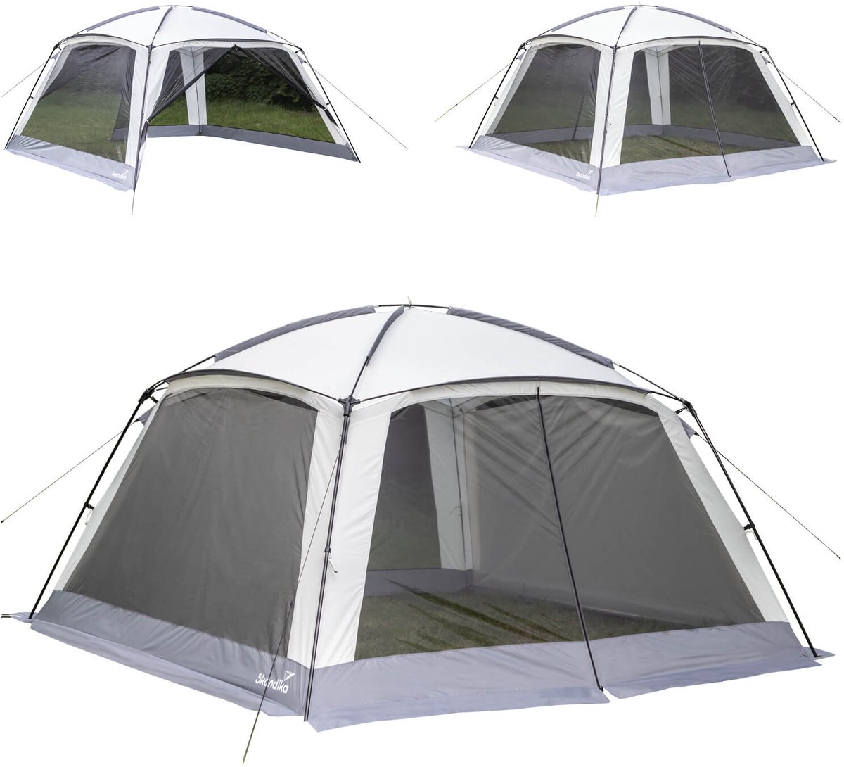 Skandika paviljoen Fortun - Outdoor shelter met muskietennet, 3000 mm waterkolom, 210 cm stahoogte, eenvoudig op te zetten, glasvezel- en stalen frame | Tent voor camping, tuin, festival