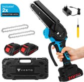 4-in-1 draadloze 8 inch mini-kettingzaag en takkenschaar, compatibel met Dewalt 20 V accu (zonder accu), stangkettingzaag met 2 m verlengstang, 30 mm elektrische snoeischaar met reservemes