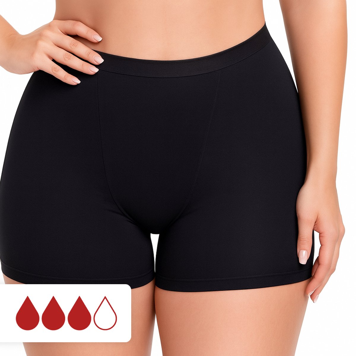 Menstruatie Ondergoed 4-laags Lekvrij Zwart - Tot 12 uur Lekvrij - Incontinentie Ondergoed - Absorberende Boxershort - Onderbroek - Period Underwear - Boxer - Boyshort