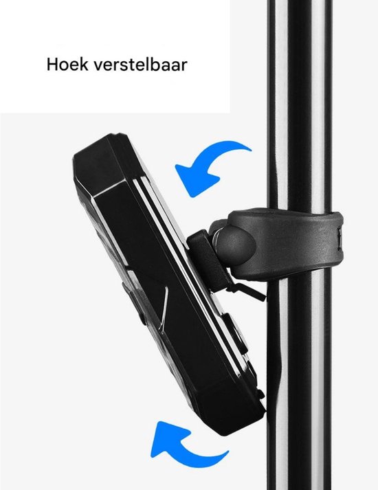 GELLDG Fietsachterlicht - met richtingaanwijzers en afstandsbediening - 5 LED-standen - waterdicht - USB-opladen - geïntegreerde claxon - richtingaanwijzers - compatibel met stuur, helm en bagagedrager — afbeelding 3