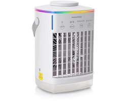 GELLDG Mini Airco - Mobiele Airco - Luchtkoeler 4in1 - Aircooler - Tafelventilator - 4 windsnelheden - 2 luchtbevochtingsstanden - timer - Lekvrij - Geschikt voor thuis, op kantoor of op reis - Wit