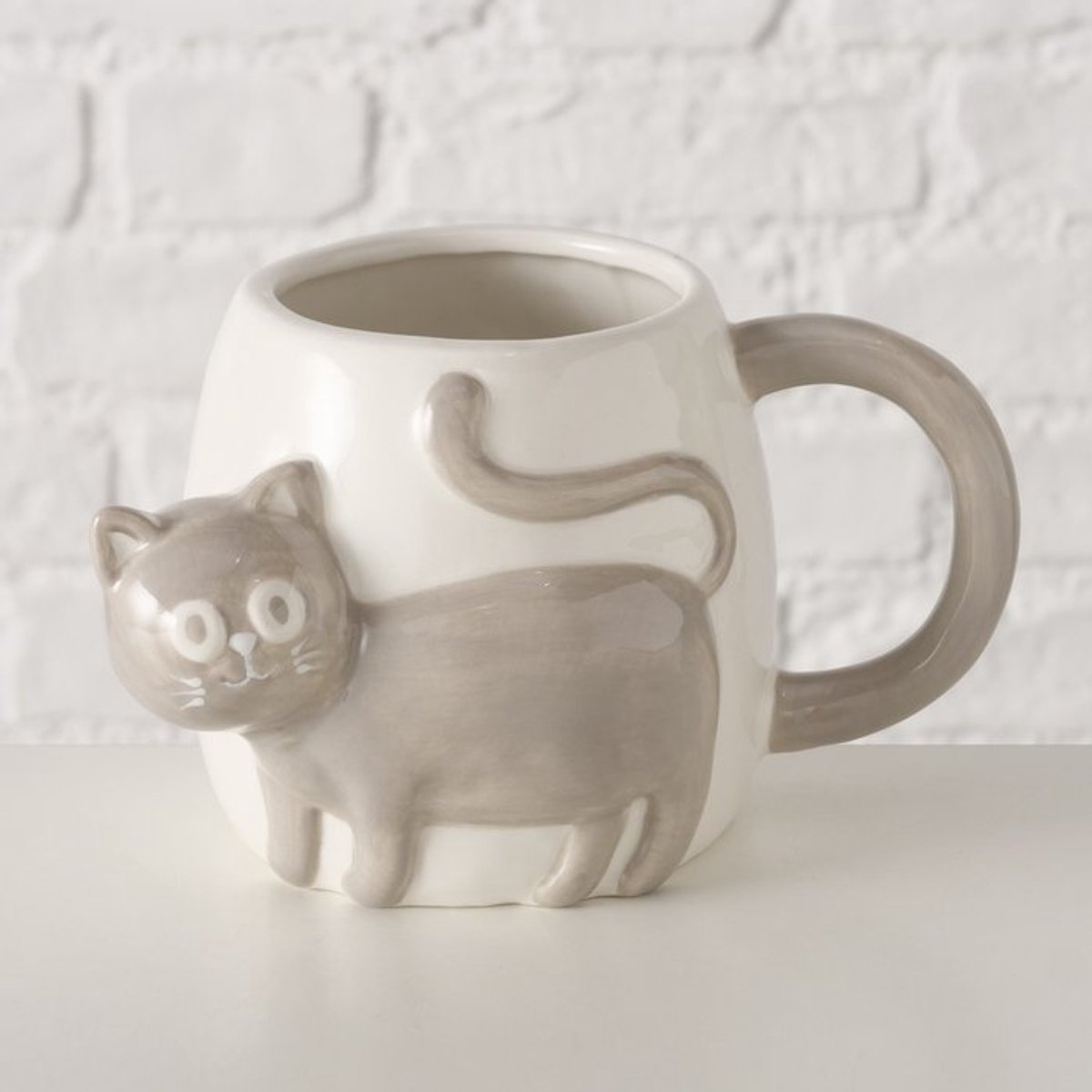 Boltze - Mok - Beker - Kat- Poes - Keramiek - 400 ml - Vaatwasser & Magnetron veilig
