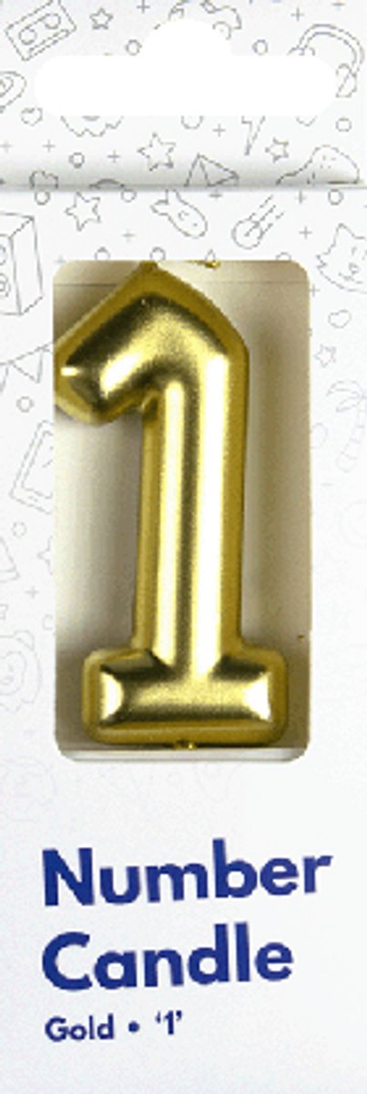 Cijferkaars 1 goud - 10,5cm