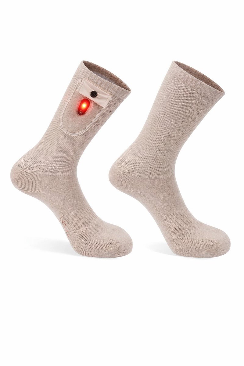 Warmyo elektrisch verwarmbare Sokken, beige M