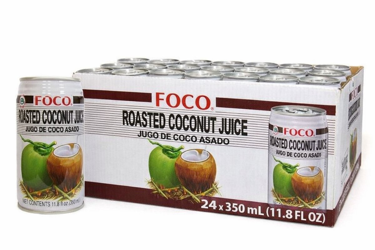 FOCO Kokosdrank Geroosterd – Roasted Coconut Juice – Voordeelverpakking 24 x 350 ml