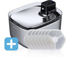 Maxipets Aqua NOVA® Draadloze Drinkfontein Kat & Hond - 5.5L RVS Kattenfontein met UV-sterilisatie & LCD Display – Waterdispenser met Sensor en Accu - Waterfontein kat - Fluisterstil <20dB - Incl. 7 Filters