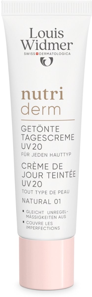 Louis Widmer - Nutriderm Getinte Dagcrème - UV20 - Parfumvrij - 30 ml - Naturel 01