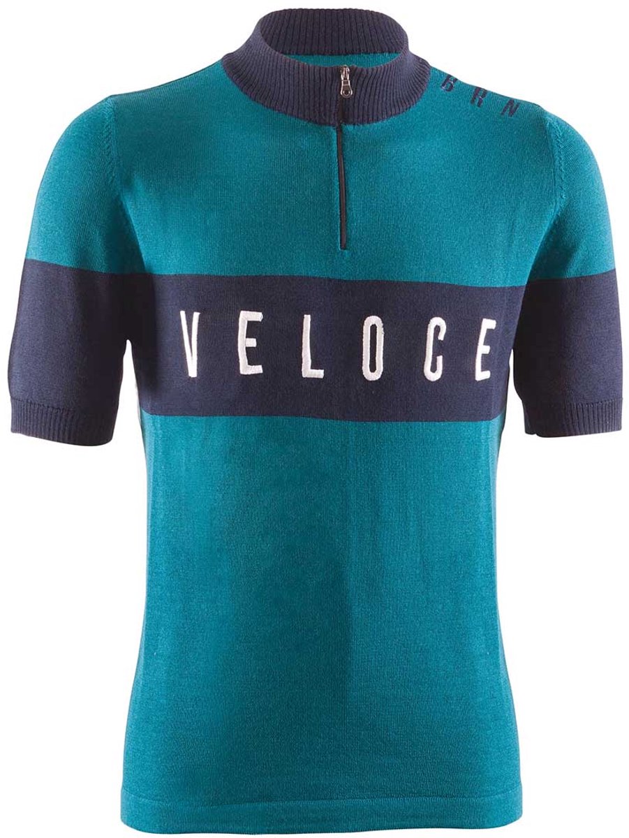 BRN Veloce vintage wollen koerstrui aquablauw maat M