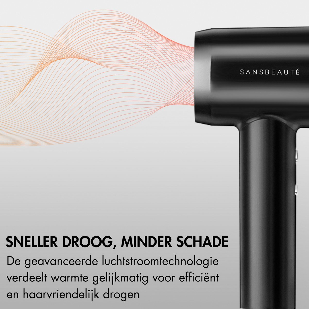 Sansbeauté® Föhn met Diffuser - Krullen - 110.000RPM - Ionische Haardroger met Borstel - 3 Standen - 3 Opzetstukken - Reisföhn - Sèche Cheveux - Krul Feun Set - Haarföhn met Defuser - Hair Blow Dryer - Kappersfohn - 2000W thumbnail 5