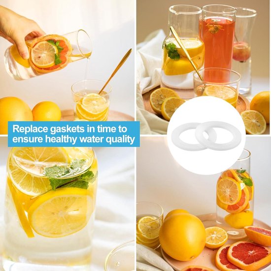 6 Verpakkingen van Siliconen O-Ringen voor Soda Maker Flessen, Wit, Vervangende Afdichtingspakking voor PET en Plastic Flessen - Keukenaccessoires, Frisdrank Apparaat, Afdichting — afbeelding 2