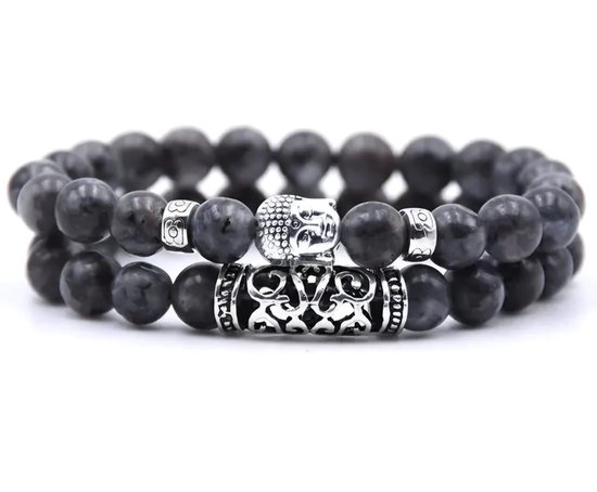 S4H Labradorite Bracelet – Pierre Précieuse Labradorite Naturelle pour Protection & Intuition – Buddha Bracelet – Bijou Unisexe Handgemaakt