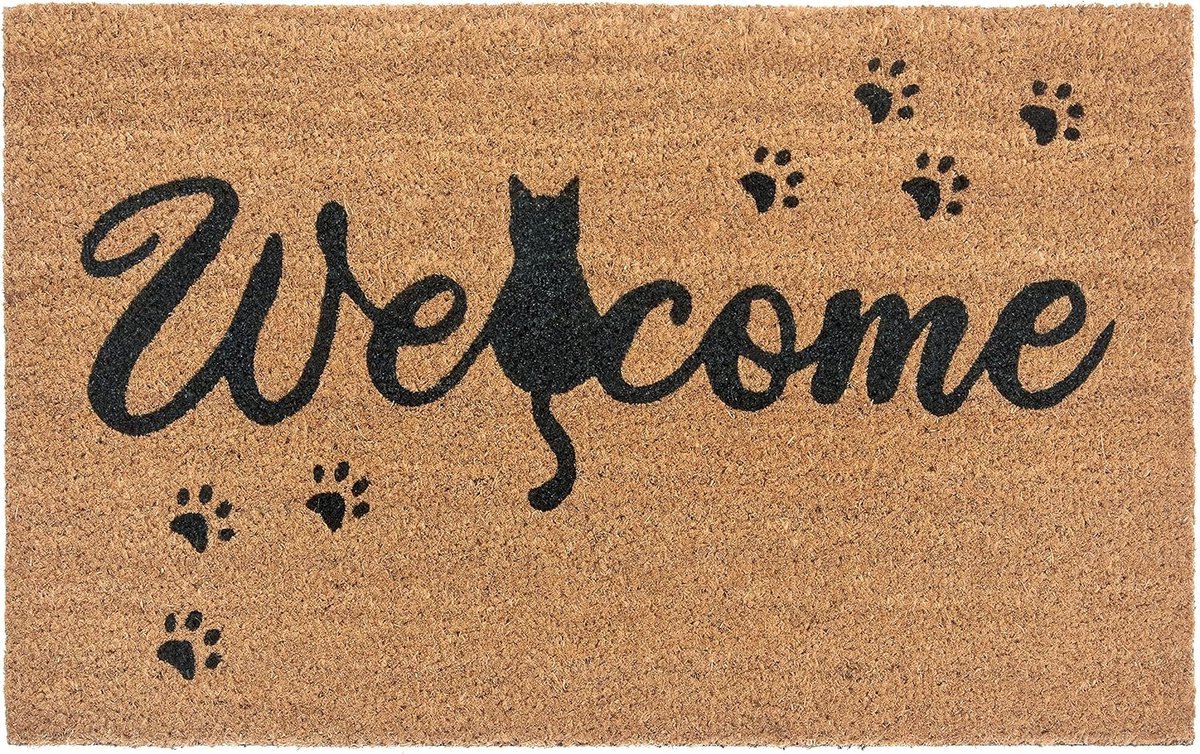 Stunq® Home Kokosnoot Deurmat voor binnen en buiten - Dirt Trapper Mat Naturel, Kokosmat Outdoor Cat Welcome, Deurmat Weerbestendig en Antislip voor Gang, Terras, Entree - 45 x 75 cm