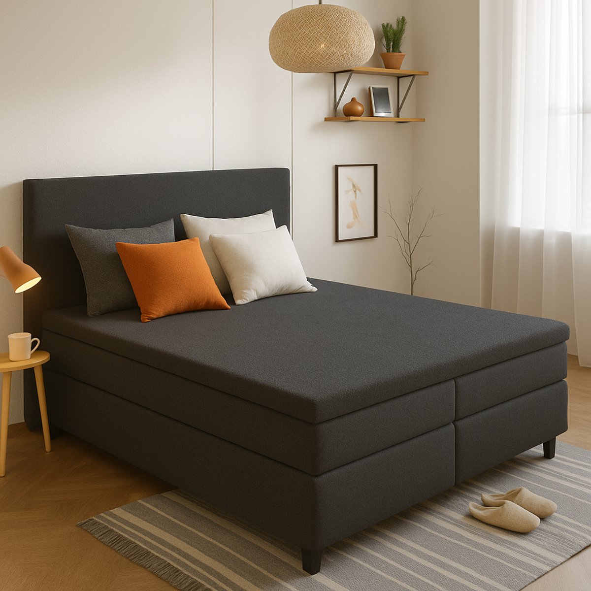 Saphira ESSENTIALS Badstof Topper Hoeslaken – Antraciet – 180/200x200/220 cm – 20 cm Matrashoogte – 360° Rondom Elastiek – Luxe Comfort & Perfecte Pasvorm