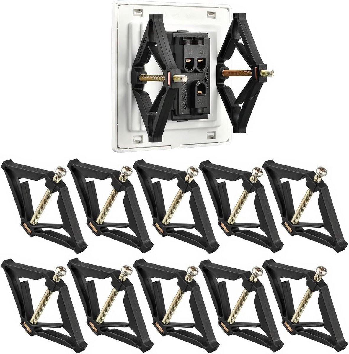 Reparatiegereedschap voor schakelkast - 10 stuks, wandmontage - 86 mm - schakelaar reparatie - cassettes reparatiehouder