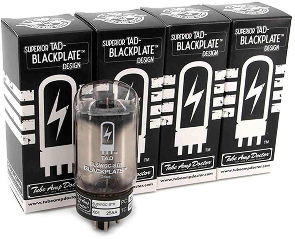 TAD 6L6WGCSTRBP (4 stuks) Quartet matched 6L6WGC-STR Blackplate buizen, small-bottle, RCA-stijl