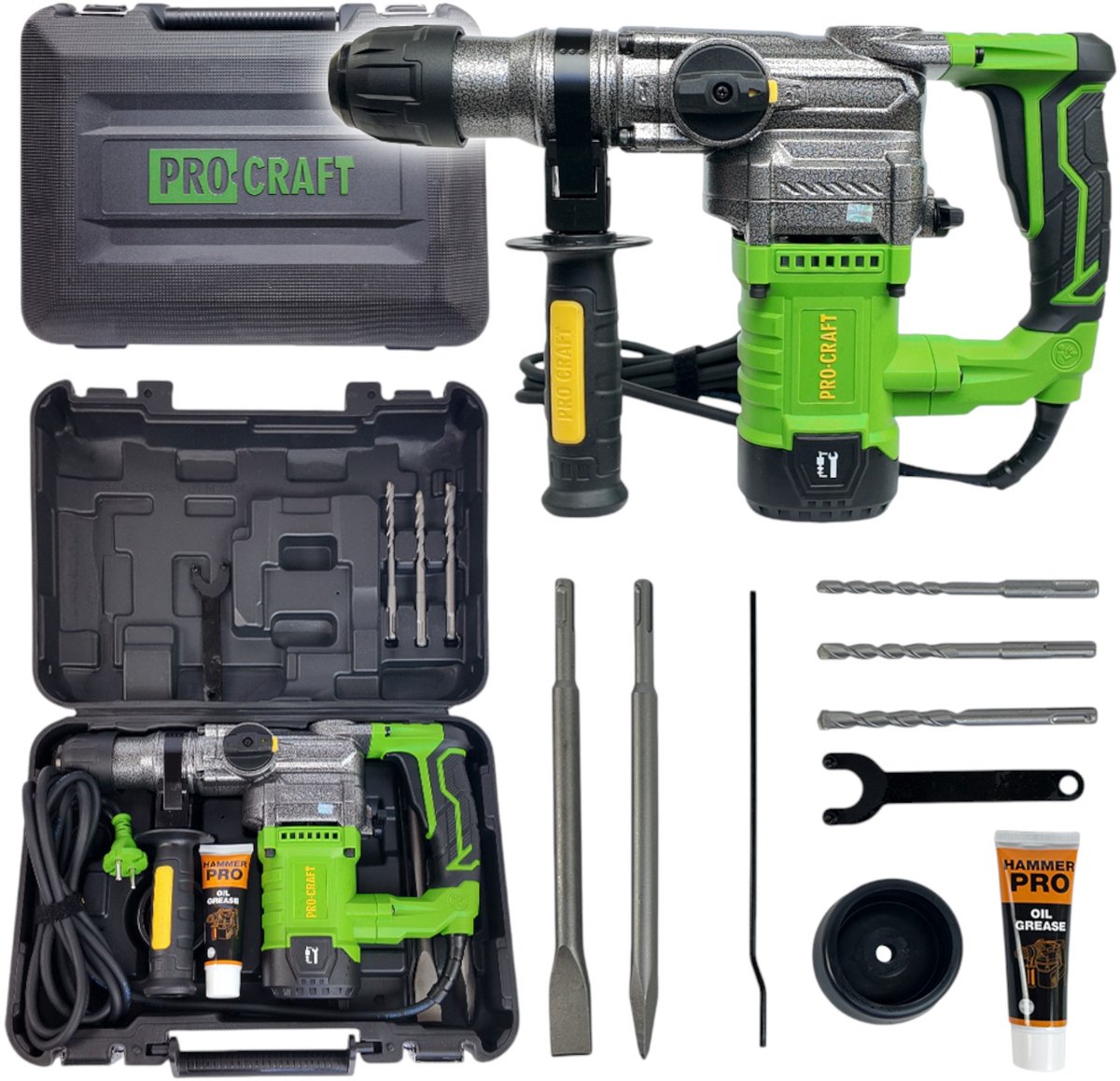 Procraft BH1300 combihamer 1050 watt 4,5 J SDS plus + koffer