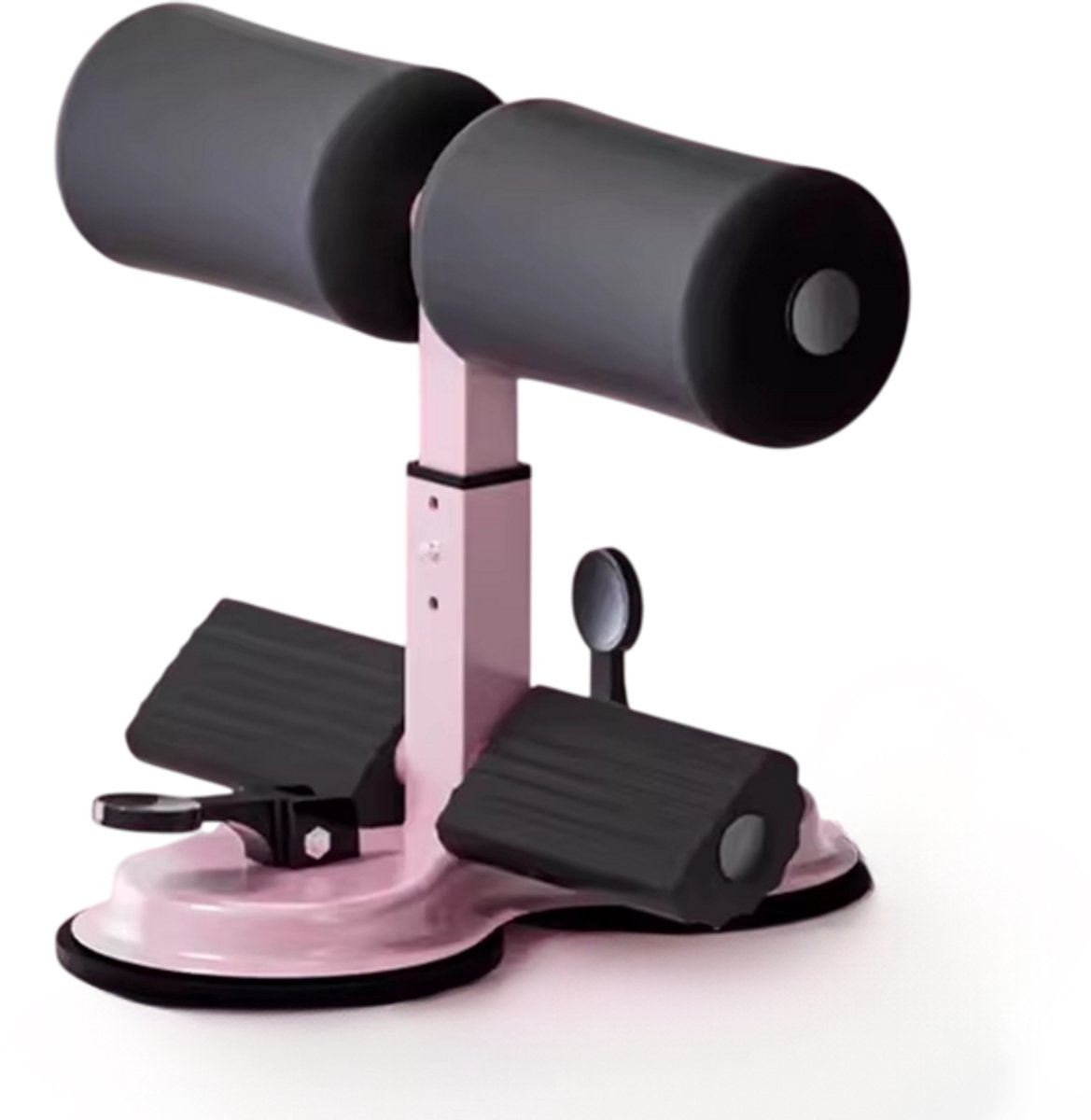 Verstelbare buikspiertrainer met zuignappen en enkelsteun – fitnessapparaat voor buikspieroefeningen, thuis workout, sit-ups en core training
