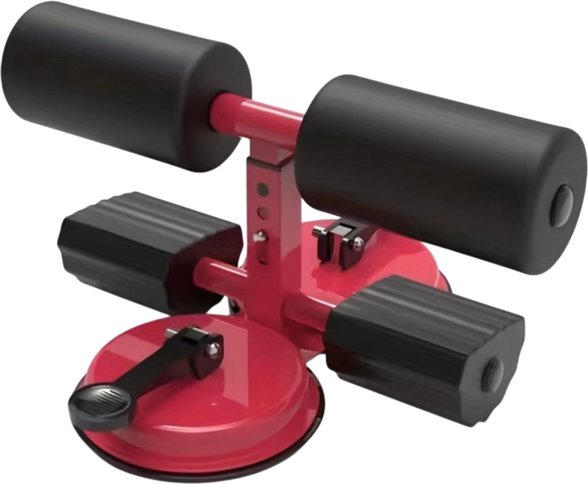 Verstelbare buikspiertrainer met zuignappen en enkelsteun – fitnessapparaat voor buikspieroefeningen, thuis workout, sit-ups en core training