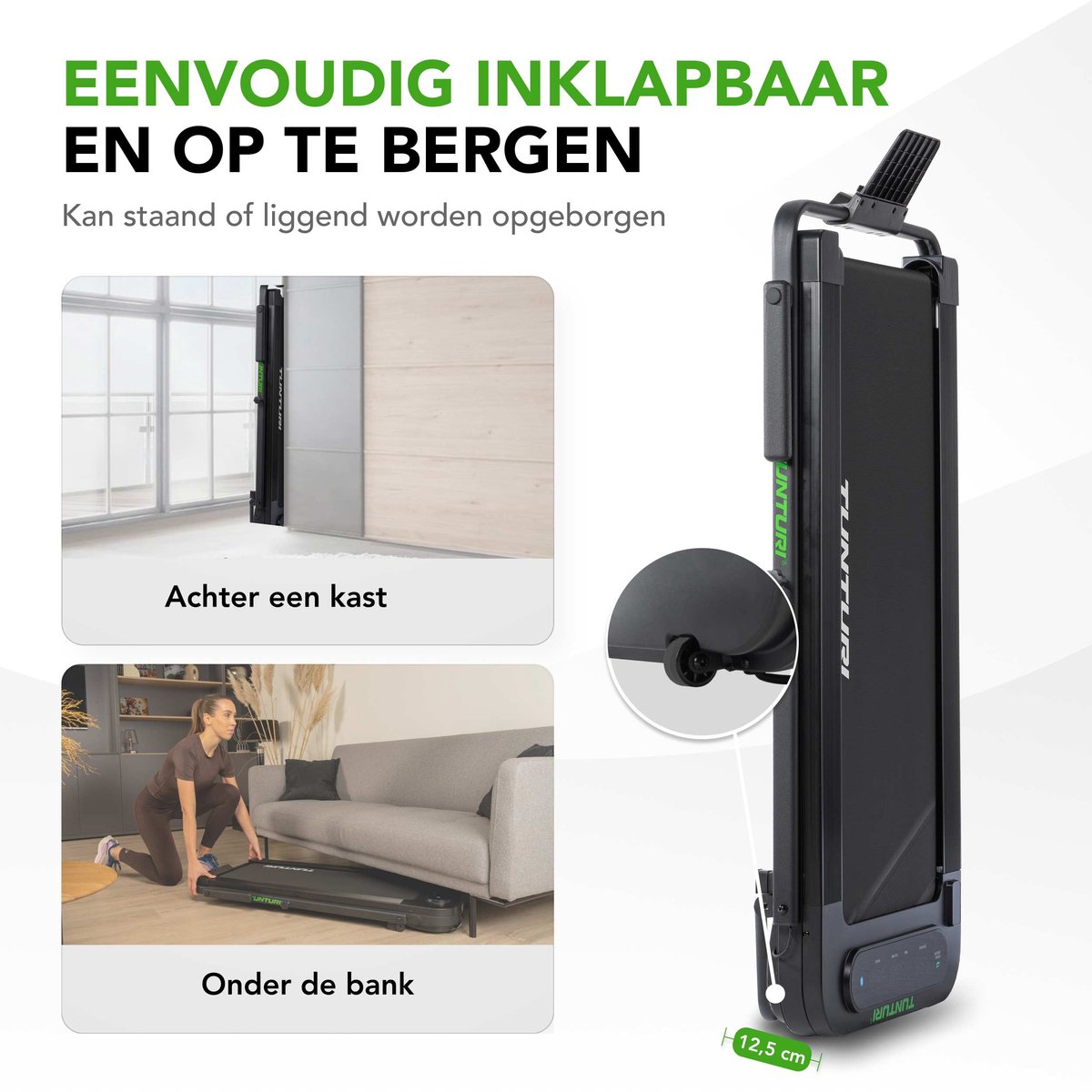 Tunturi Loopband Cardio Fit T5 8 km/u Compact Zwart - afbeelding 3