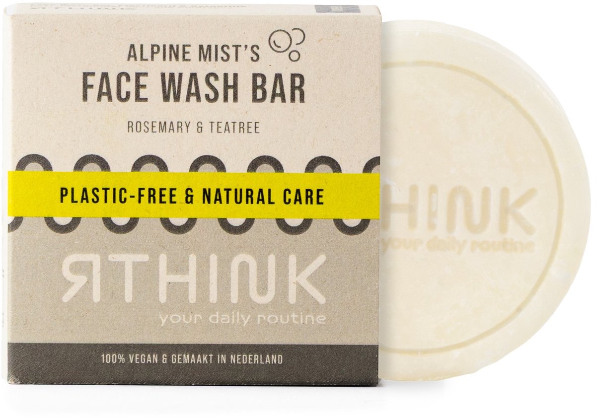 Facewash Bar Rozemarijn & tea tree - Plasticvrij - Vegan - 75 g - Zeep bar - Soap bar