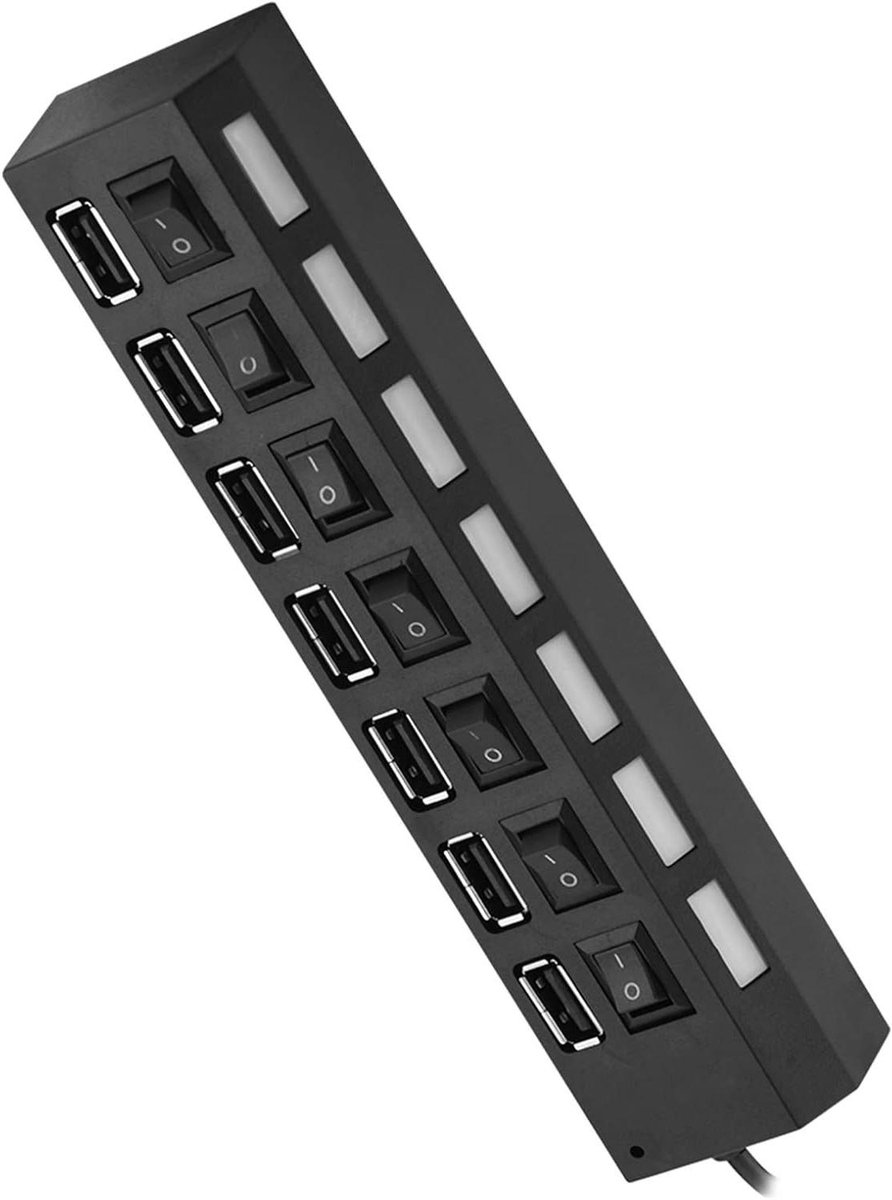 USB 2.0 hub met 7 poorten voor hoge snelheid gegevensoverdracht