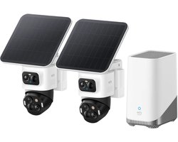 eufy eufyCam S4 2-Cam Kit – 4K PTZ beveiligingscamera buiten – Triple lens bullet – 360° pan/tilt – 8x zoom – AI-tracking – HomeBase S380 – 16TB opslag