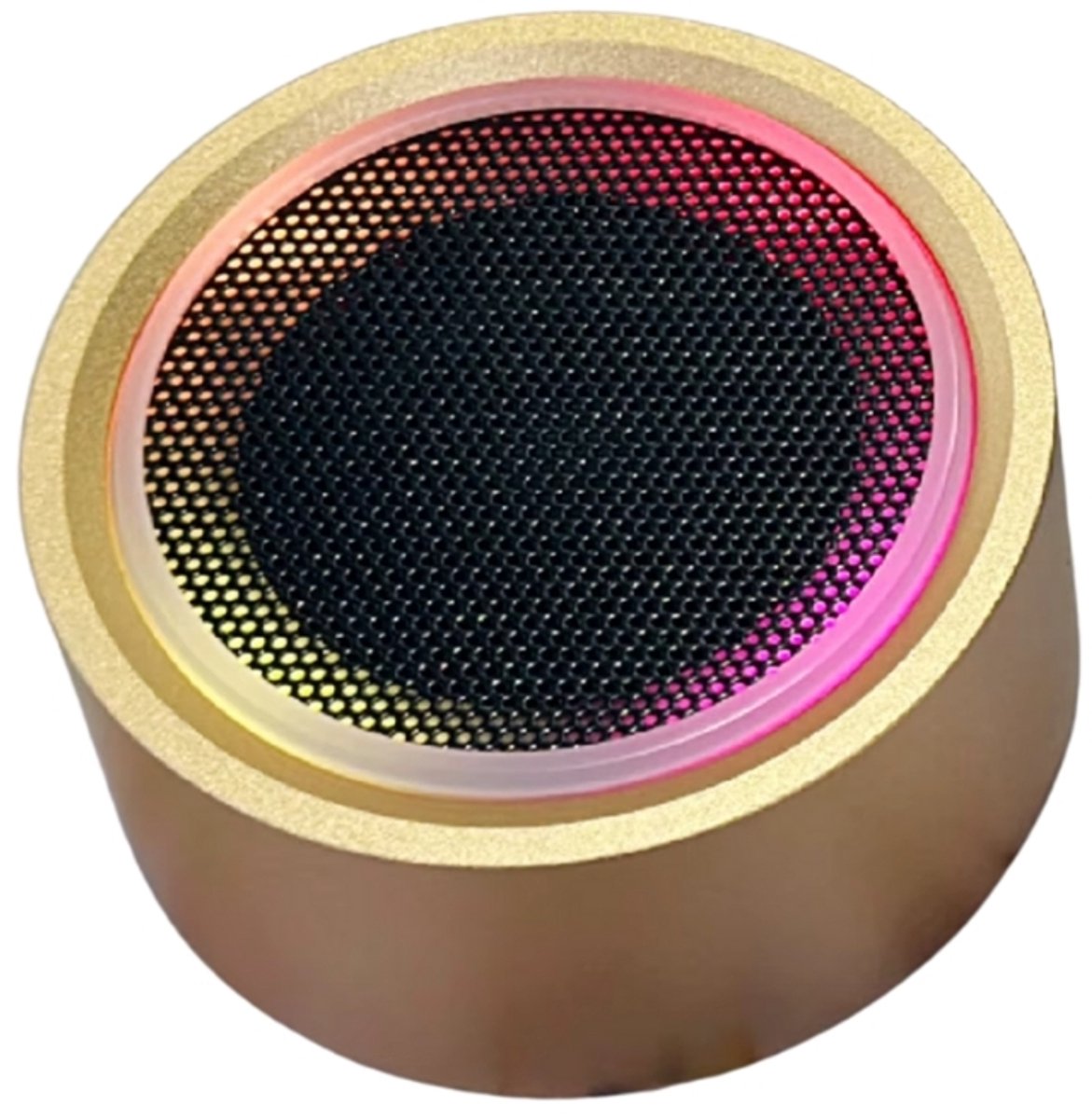 MagShake RGB Bluetooth Speaker – Mini Speaker met Magneetvoet – Shake Control – IPX7 Waterproof – TWS Stereo – 5–7 Uur Speeltijd - Goud
