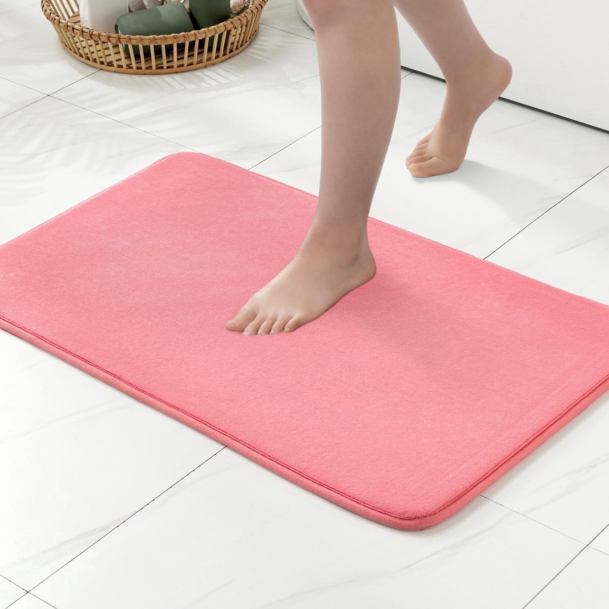 Stunq® Premium Memory Foam Bath Mat – 40 x 60 cm – Soft & Absorbent – Rose