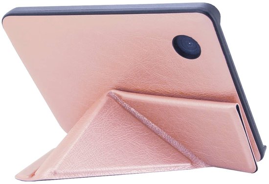Hoesje Geschikt voor Kobo Clara 2E Origami Sleepcover - Book Case Hoes Cover - Roze Goud - ereader hoesje - cover van Merkloos — afbeelding 4