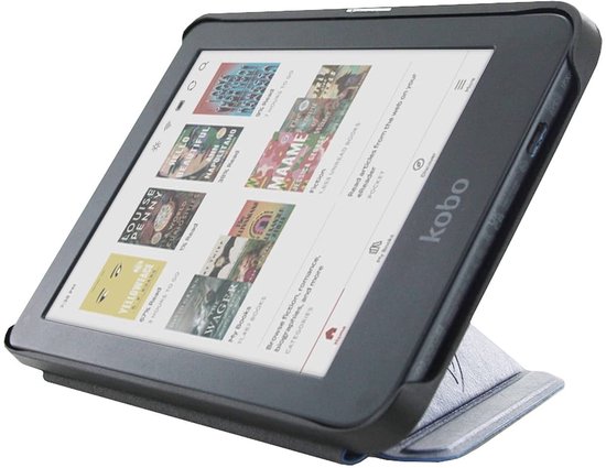 Origami Sleepcover - Hoesje Geschikt voor Kobo Clara BW - Book Case Hoes Cover - Marine Blauw - ereader hoesje - cover van Origami Sleepcover — afbeelding 2
