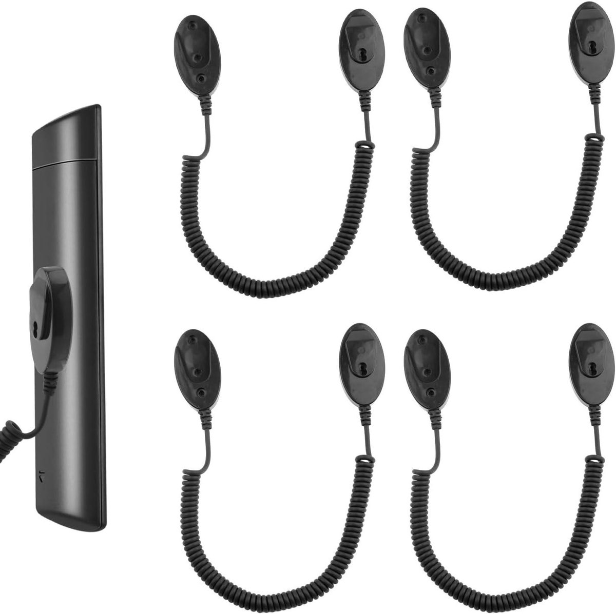 Afstandsbediening Houder met Koord en Sterke Magneet - Set van 4 - Muurbeugel Opbergorganizer voor TV Ventilator Airco - Anti-Verlies - Zelfklevend.
