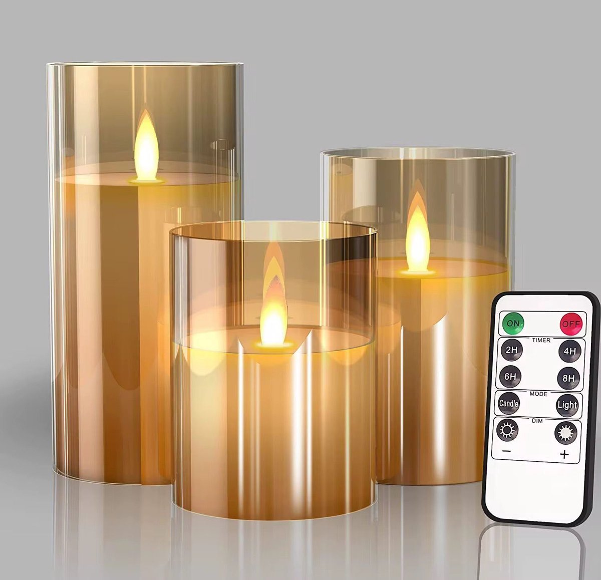 Nina’s Giftshop® LED Kaarsen Set van 3 – Cadeau voor Vrouw – Moederdag – Verjaardag – Kerstcadeau – Sfeerverlichting met Afstandsbediening