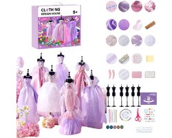Knutseldoos XXL- Mode ontwerperset meisjes 800+PCS-Knutselpakketten-modedesign meisjes -Modeontwerperset meisjes- Creativiteit DIY kleding- knutselset naaisets design -met sketchbook stofschaar & mannequin paspop knutselen- voor 8 jaar+kinderen