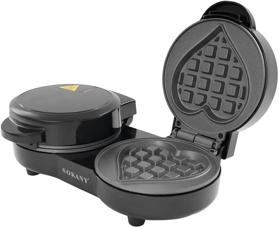 CYRO - Wafelijzer - Wafelmaker - Wafelijzer Hartvorm - Wafelijzers - Keukenmachine - met Antiaanbaklaag - Elektrisch - Zwart — afbeelding 2