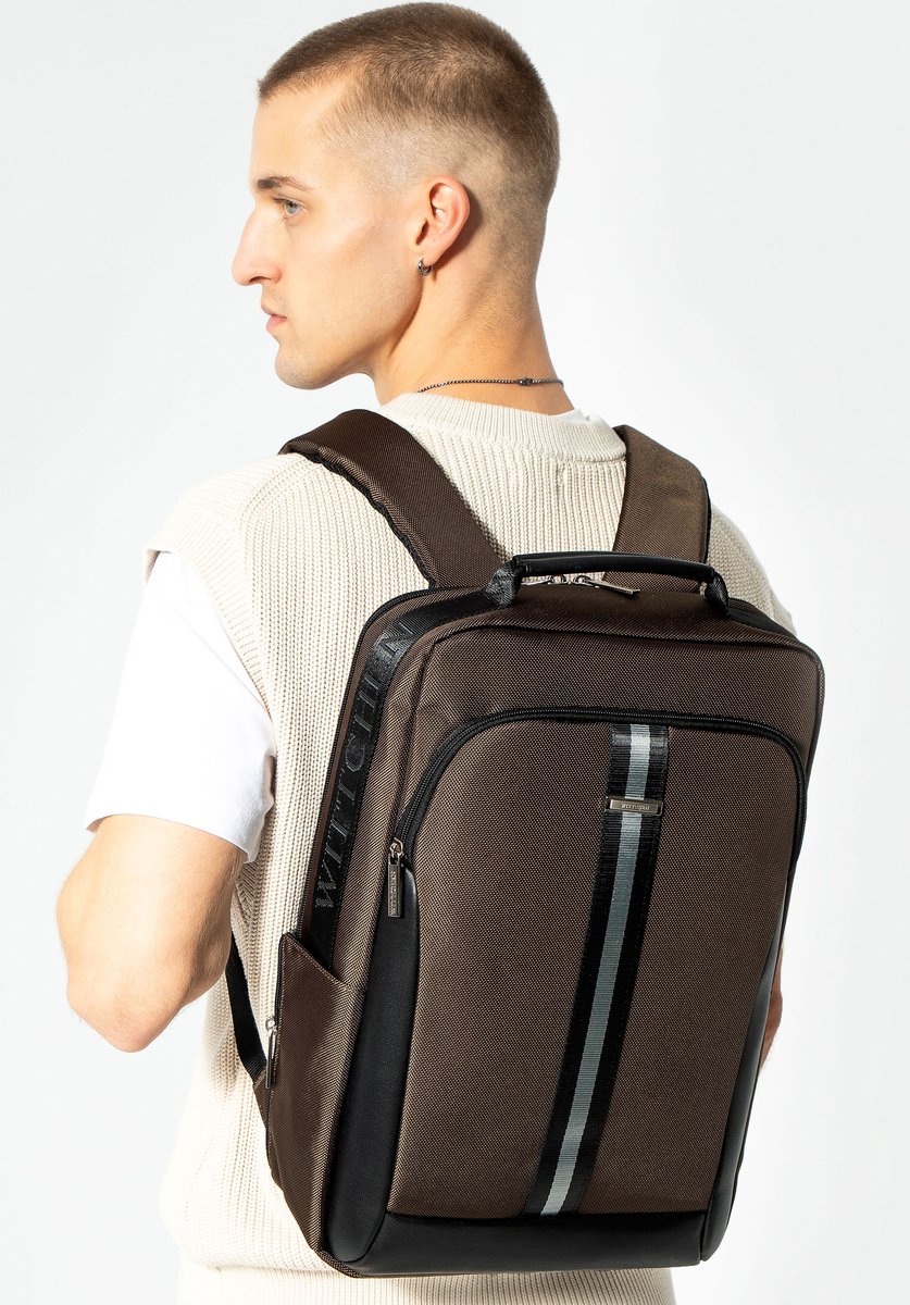 Wittchen - Multifunctionele Vliegtuigrugzak - Zwart en Groen - Polyester - Met Laptopvak