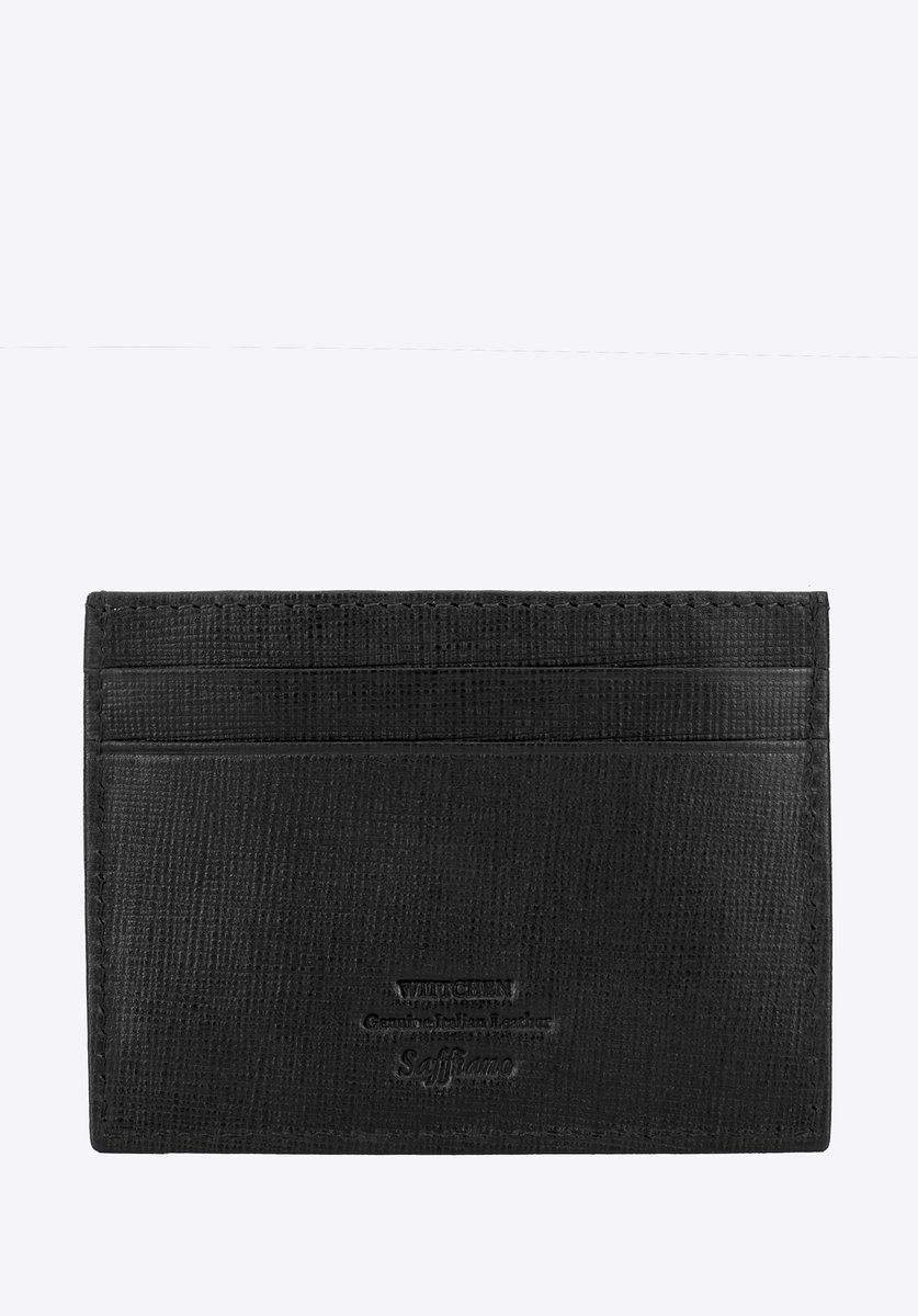Wittchen Saffiano Serie - Lederen Kaartenhouder - Zwart - RFID-blokkering - Saffiano Textuur