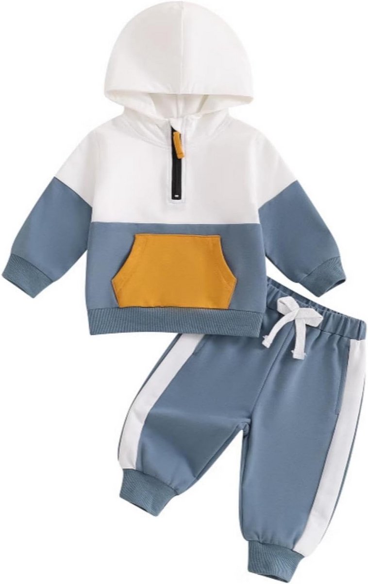 Set Jurk voor Baby Jongen: Hoodie met Lange Mouwen en Joggingbroek - Herfst & Winter Kleding