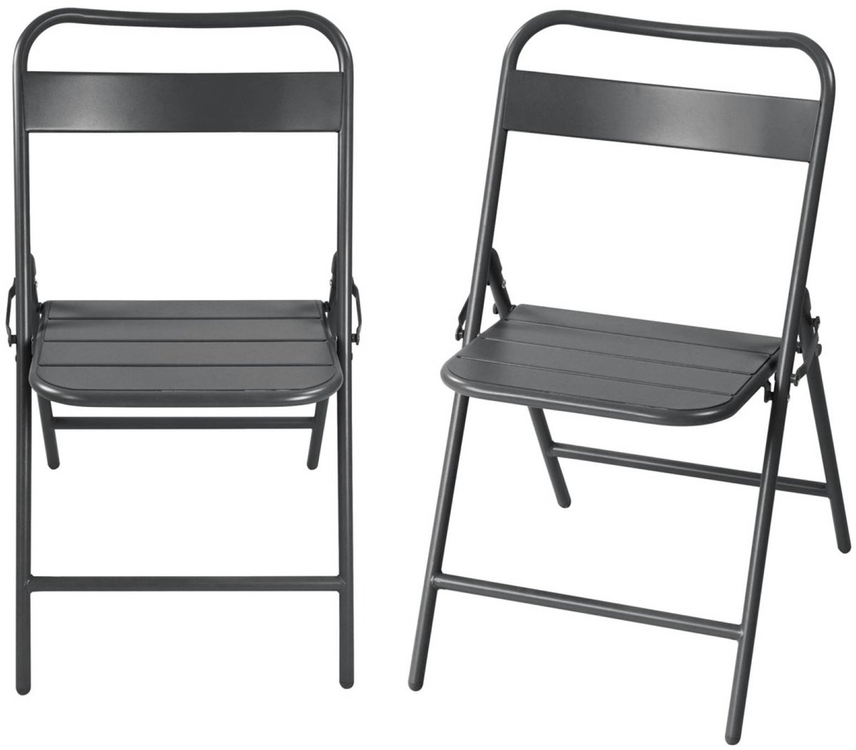 sweeek - Set van 2 opklapbare tuinstoelen metaal - amélia