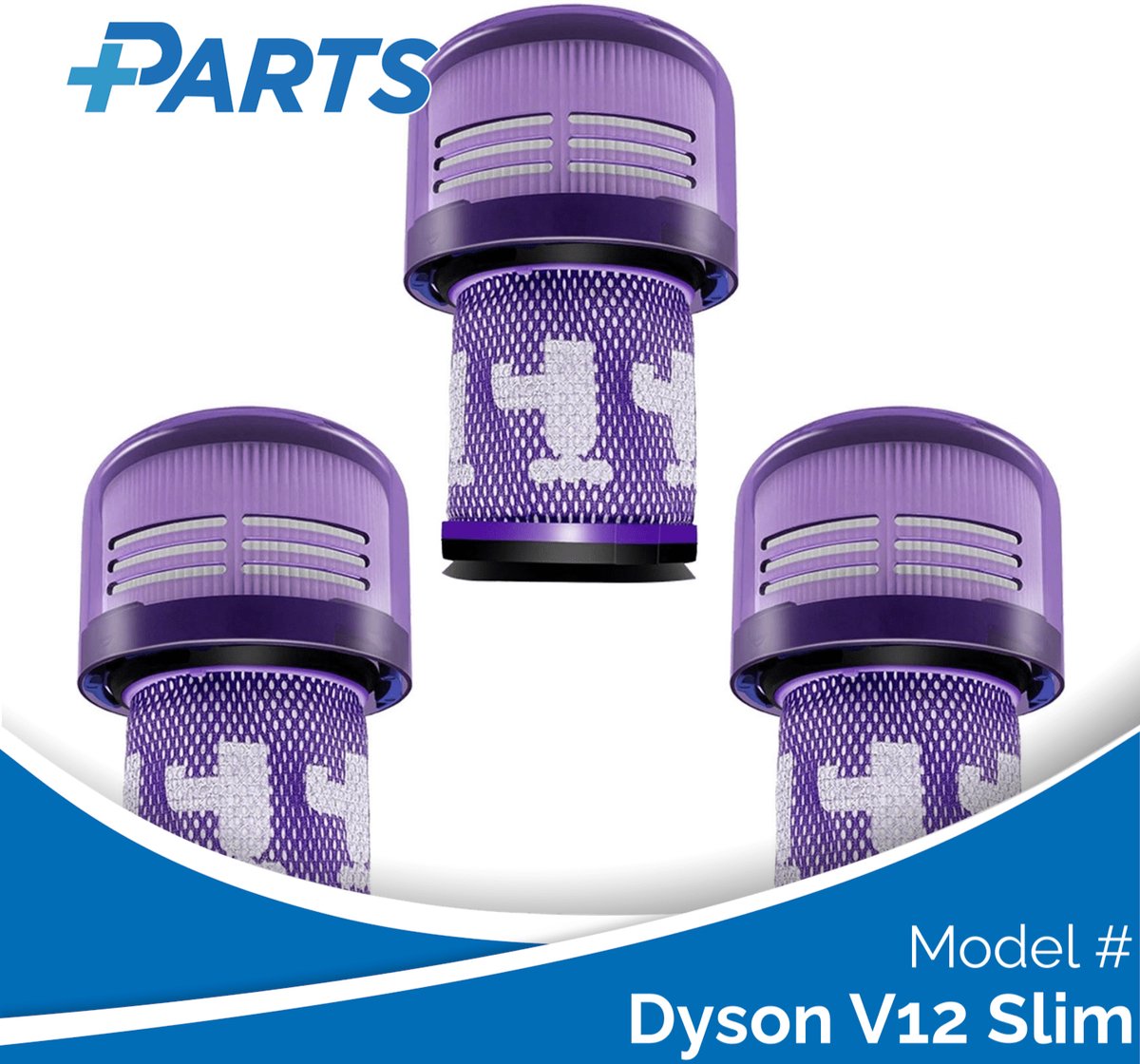 Dyson V12 Slim Filters (3 Stuks, Plus.Parts® alternatief voor 971517-01)