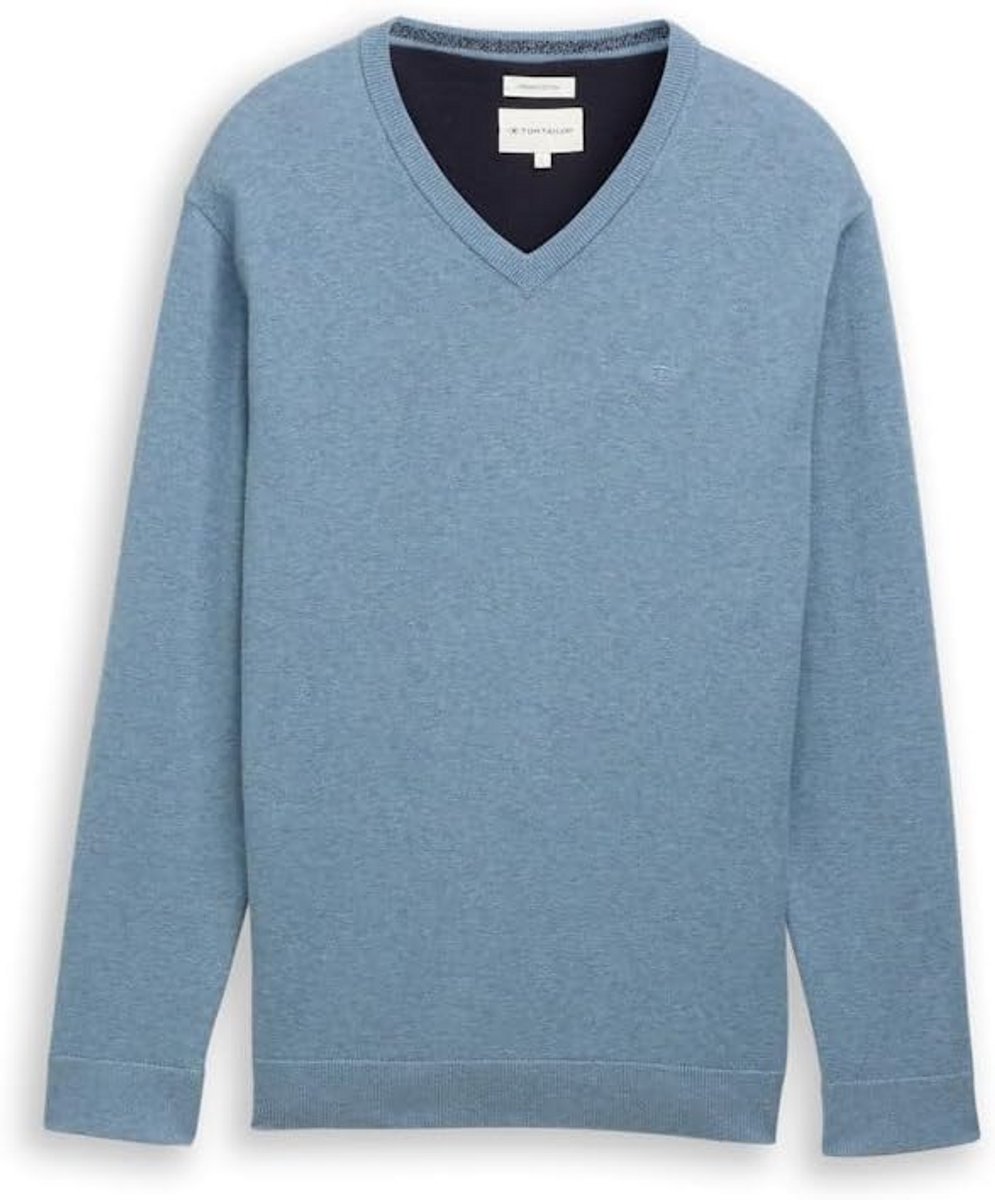 Heren trui casual comfortabel katoen blauw gemêleerd